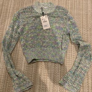 NWT Zara cropped knit sweater size M